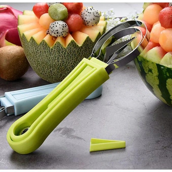 Trancheuse à pastèque, cuillère à découper les fruits, couteau à découper, plateau à fruits, séparateur de pulpe, Gadgets de cuisine pour la maison, outils yellow