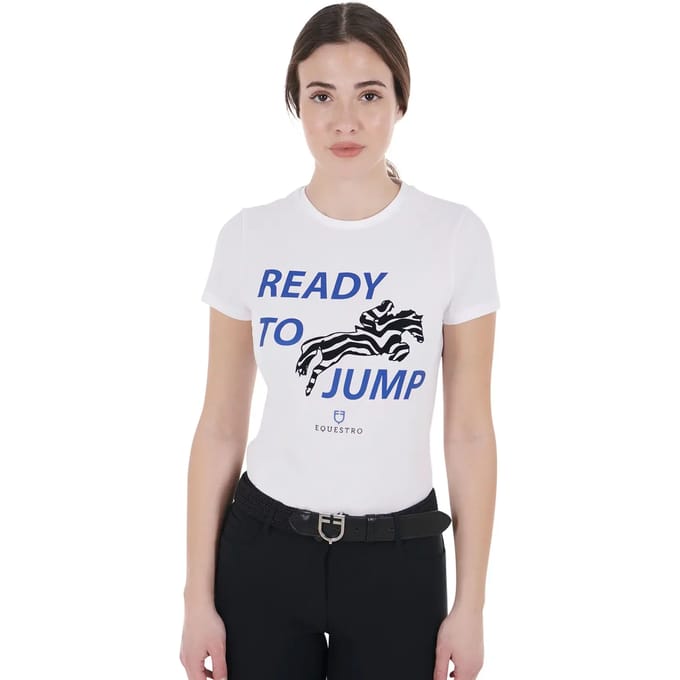 Katoenen dames-T-shirt Equestro Ready To Jump