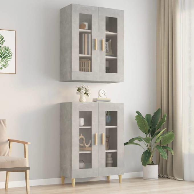 vidaXL - Bovenkast - 69,5x34x90 - cm - betongrijs
