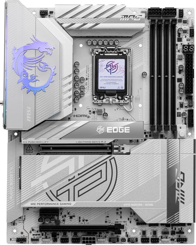 MSI MPG Z890 EDGE TI WIFI - Moederbord - Intel Z890 - ATX - Compatible met Intel Core Ultra Processoren - LGA 1851 socket