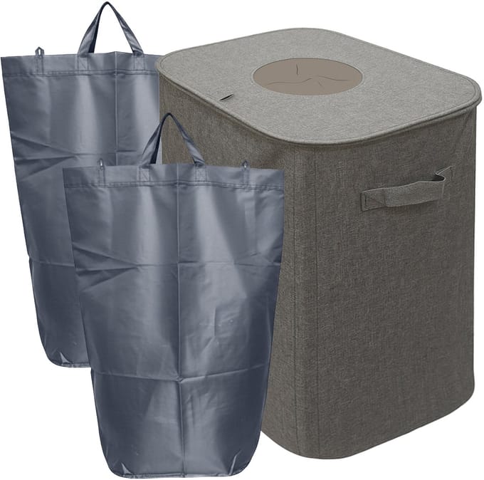 Statiegeld prullenbak - 100 l - 2 tassen - grijs
