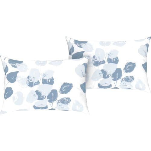 LIVARNO HOME Renforcé kussensloop (Bloemen/blauw/wit)