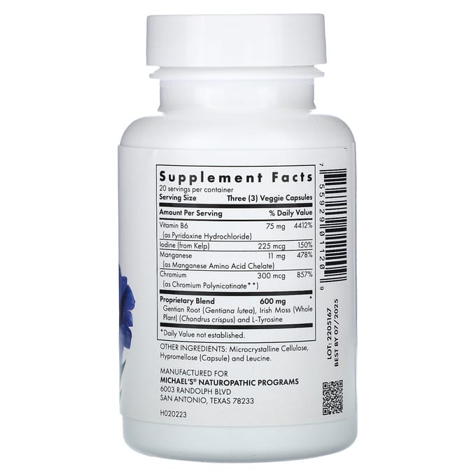 Michael's Naturopathic, Schildklier Factoren, 60 Plantaardige Capsules