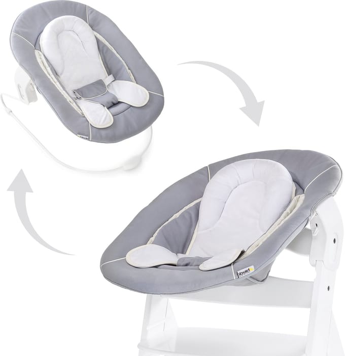 Hauck Alpha Bouncer 2in1 sitter and highchair seat Stretch Grey