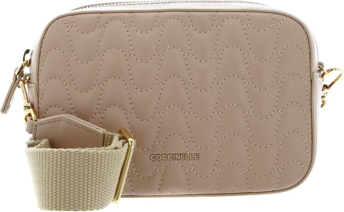COCCINELLE Leren Schoudertas Tebe Matelasse Mini Bag Nappa Leather Toasted Beige