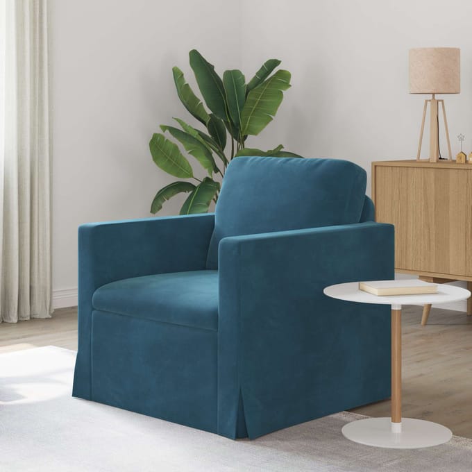 vidaXL - Bank - Blauw - 78 - x - 78 - x - 80 - cm - Fluweel