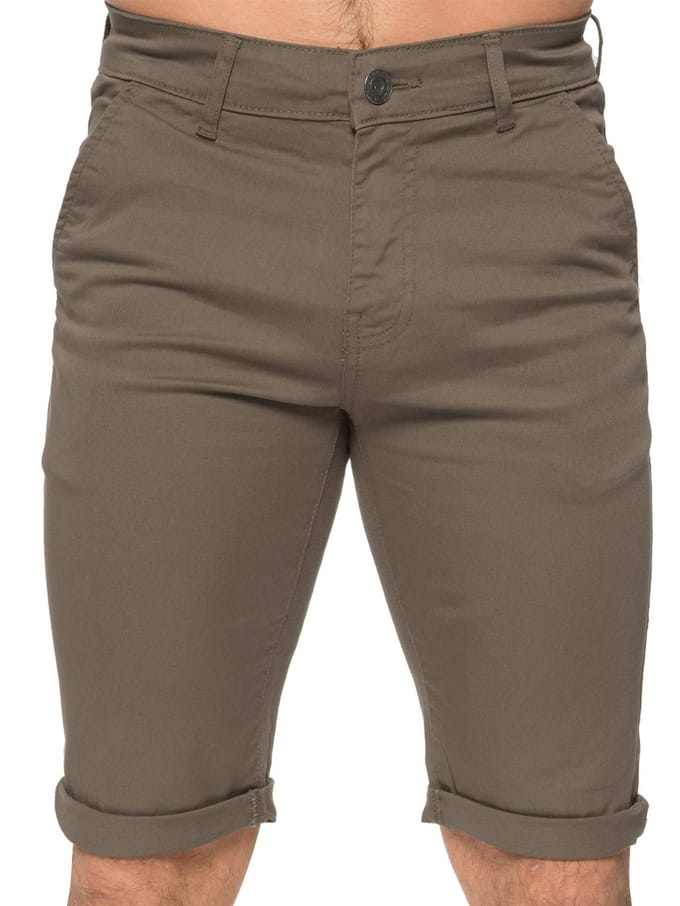 Enzo | Heren slim fit stretch chinoshort - beige