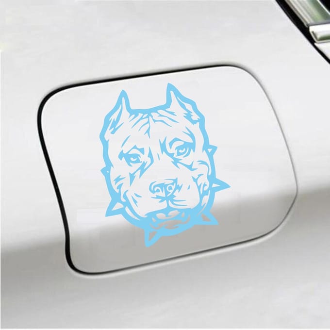 Bumpersticker - Hond - 12,3 X 10 - Licht Blauw