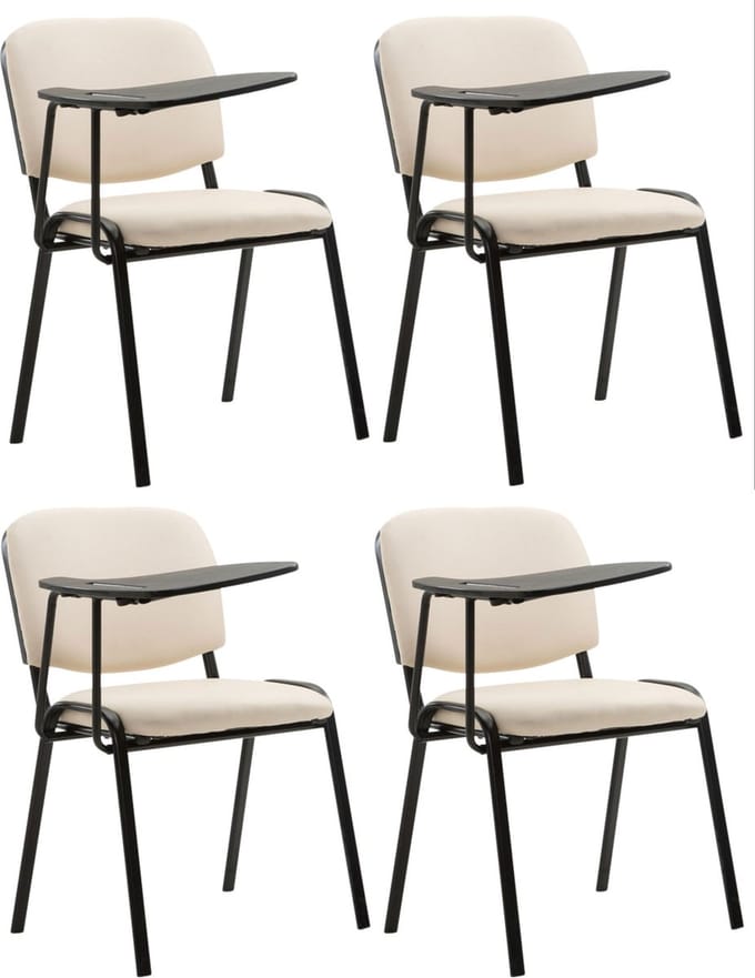 CLP Ken Set van 4 stoelen - met klaptafel - Kunstleer creme
