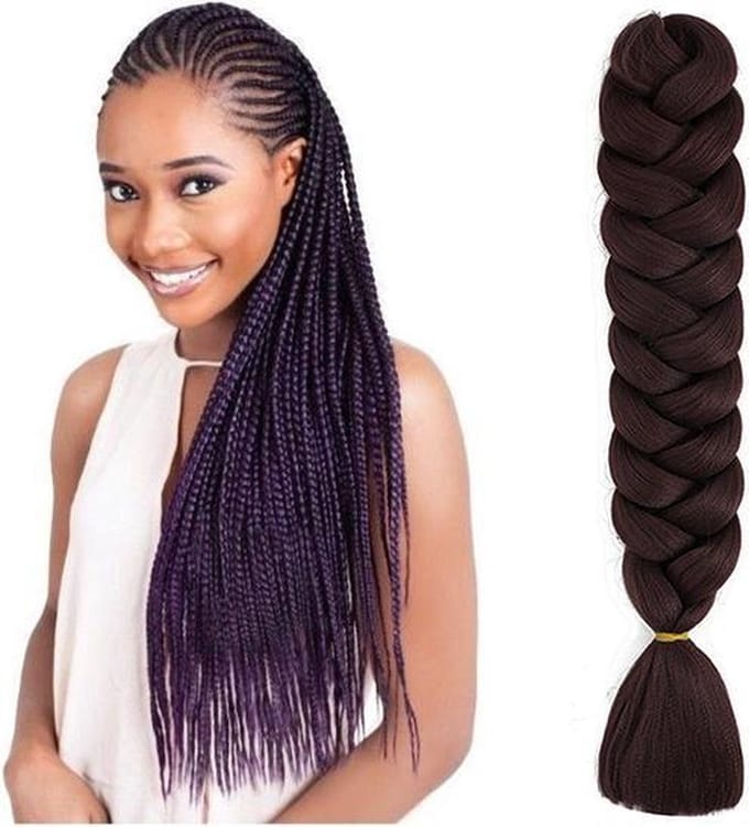 X-Pression Ultra Braid Premium - Vlechthaar Diep Donkerbruin - Darkbrown  - Synthetisch haar Donker kastanjebruin