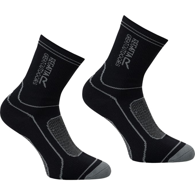 Regatta Unisex Volwassen Waterdichte Crew Sokken (Zwart/Granit)