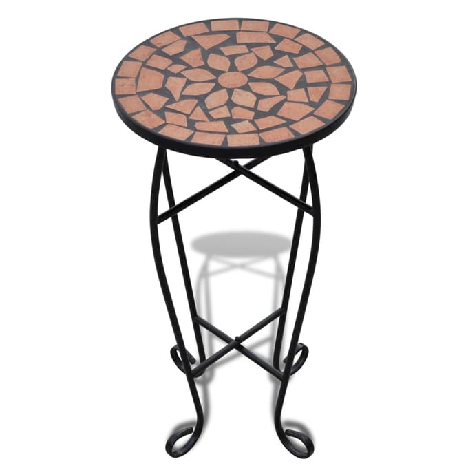 vidaXL - Bijzeltafel - mozaïek - terracottakleurig