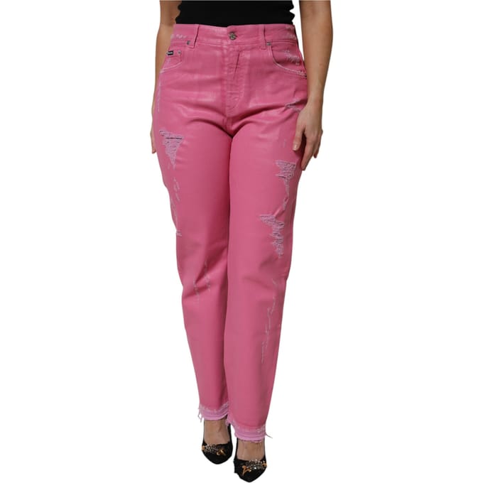Versleten Hoge Taille Rechte Jeans