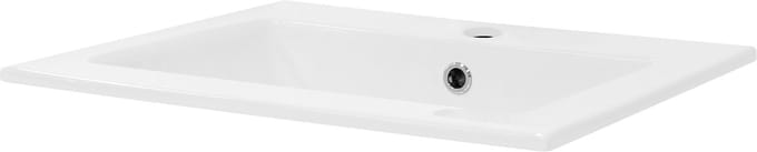 Vierkante wastafel met overloop 52,5x45x21 cm wit keramiek LuxeBath