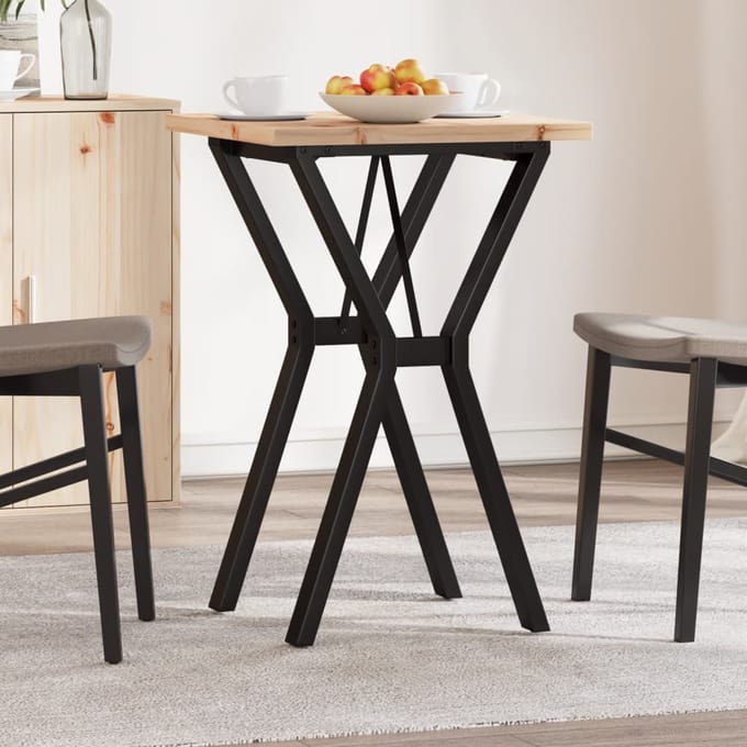 vidaXL - Eettafel - Y-frame - 50x50x75,5 - cm - massief - grenenhout - en - staal
