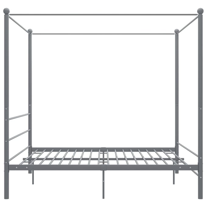 vidaXL - Hemelbedframe - metaal - grijs - 200x200 - cm