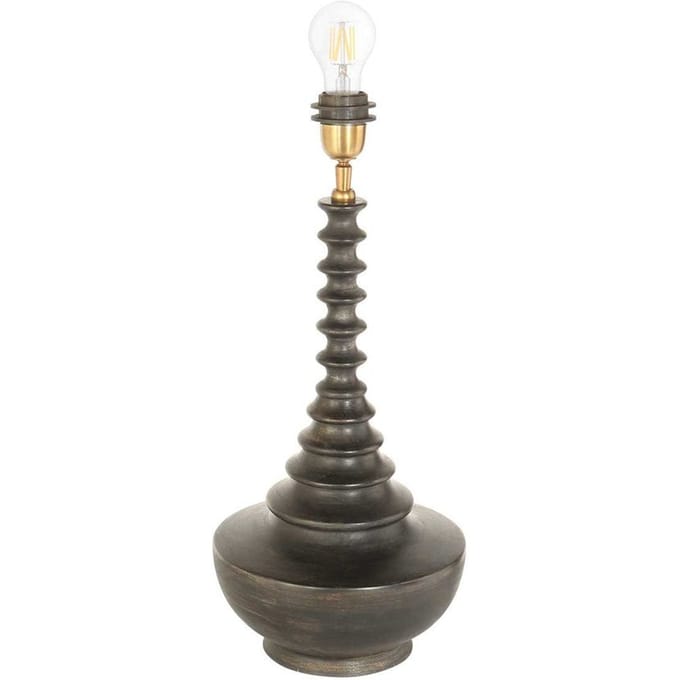Anne Lighting tafellamp Bois - zwart - hout - 27 cm - E27 fitting - 3677ZW