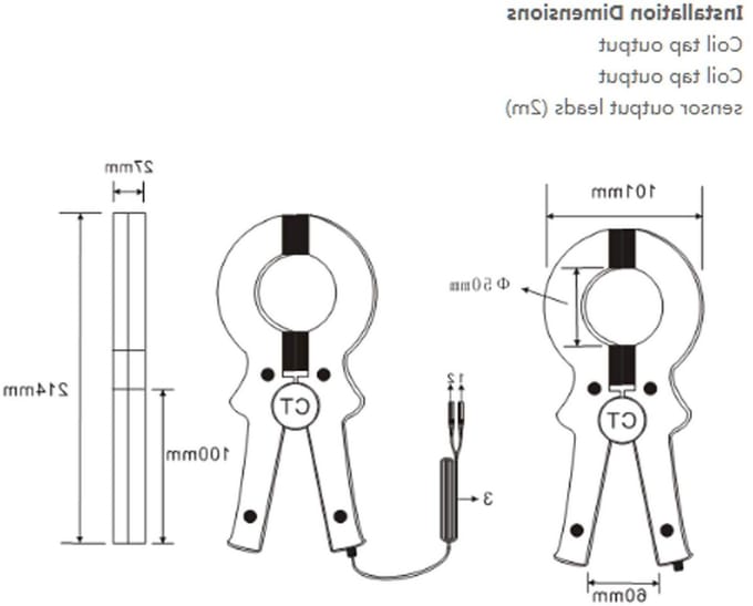 Stroom Sensor - Stroomklem - Elektrische Metingen - Grote Klem Diameter - 50mm - Zwart
