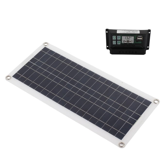 30W Zonnepaneel 30A Lader Spanningsregelaar Kit Polycrystallijn Silicium voor 12V Auto Camper Boot black