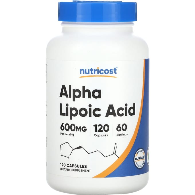 Nutricost, alfa-liponzuur, 600 mg, 120 capsules (300 mg per capsule)