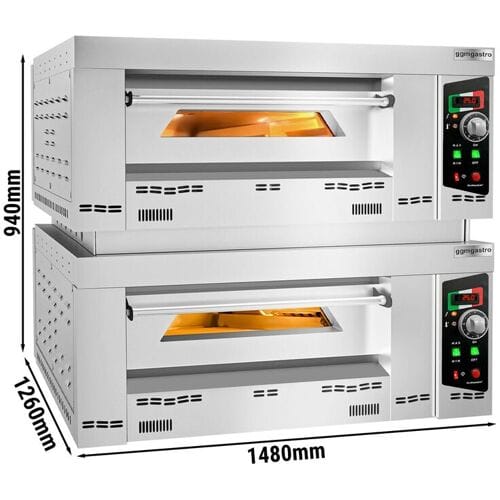 GGM Gastro Gas Pizzaofen - 9+9x 34cm - Manuell Zilver
