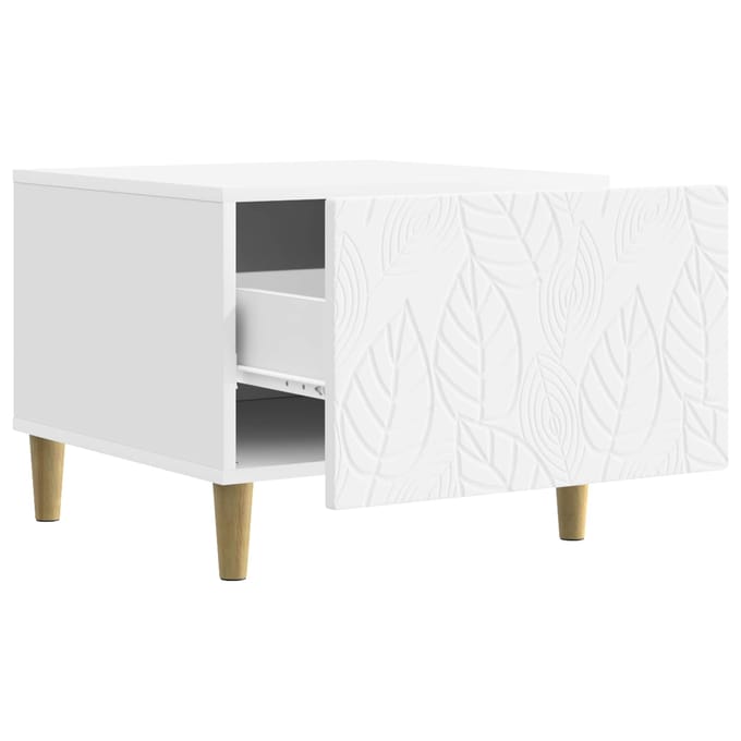 vidaXL - Salontafel - Wit - 50 - x - 49 - x - 40 - cm - Bewerkt - hout