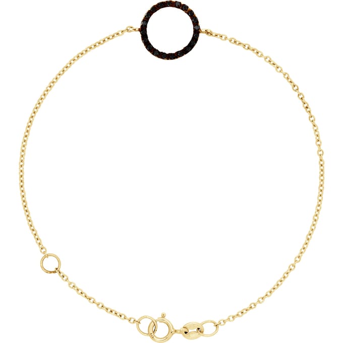 Zwarte cirkel Bracelet Black Diamonds 0,20 Cts Yellow Gold