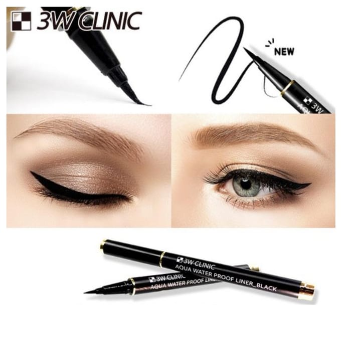 3W CLINIC Aqua Water Proof Liner 0.8g #Black #Black x 3pcs