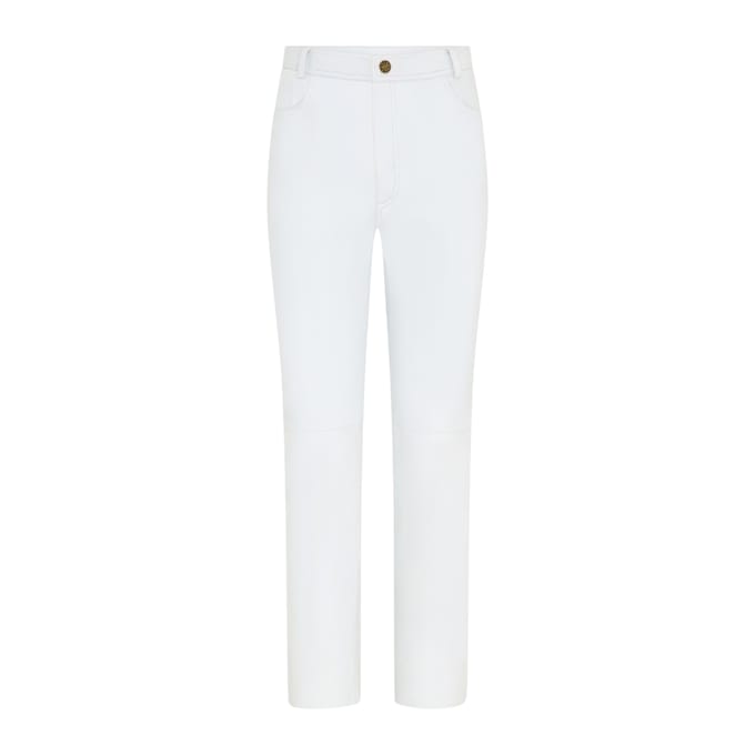 Dames Wit Lamsleer 501 Biker Jeans - Ankara