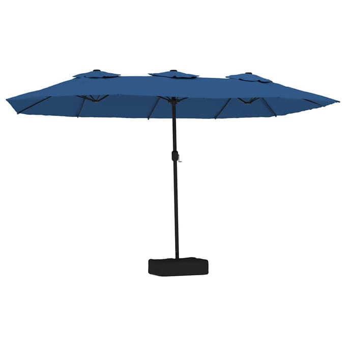 vidaXL - Parasol - dubbel - dak - met - LED - 449x265 - cm - azuurblauw