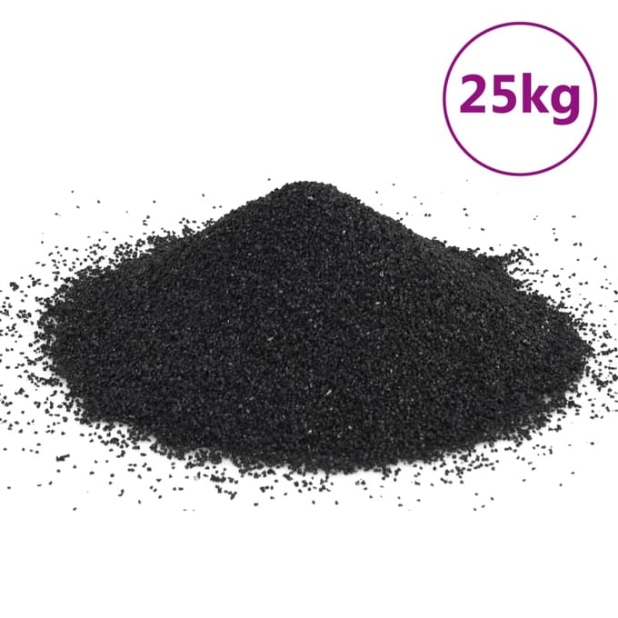 vidaXL Aquariumzand 25 kg 0,2-2 mm zwart