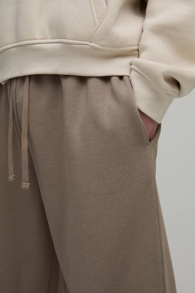 Essential Wide Leg Jogger | Taupe | Size Medium