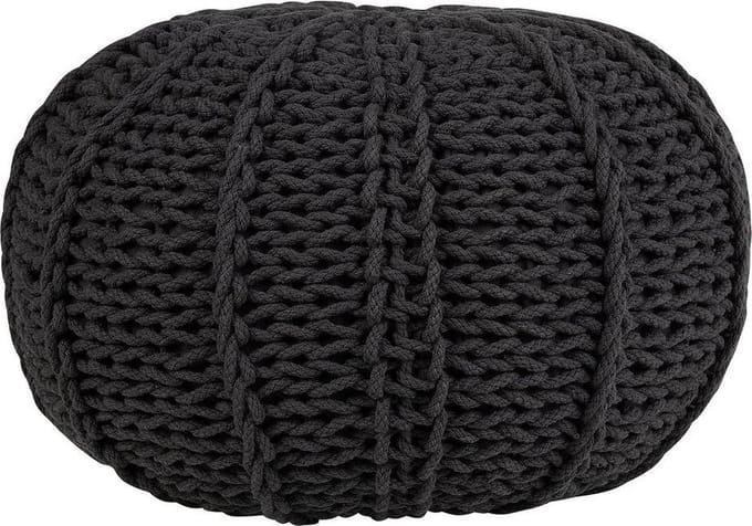 CONRAD - Poef - Donkergrijs - 50 cm - Katoen