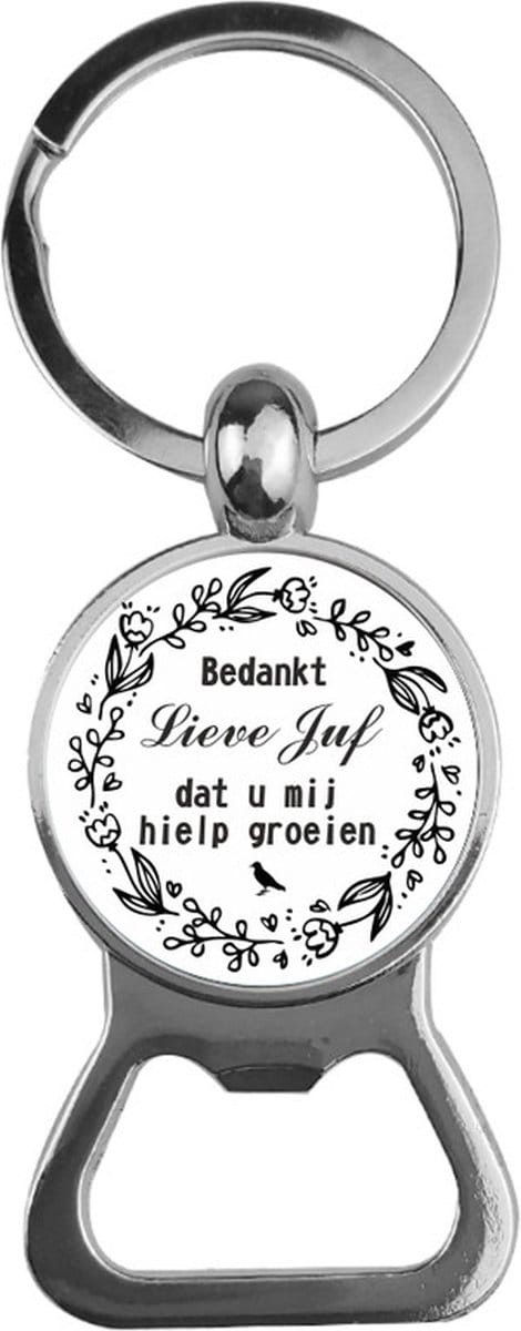 Bieropener Glas -  Bedankt Lieve Juf