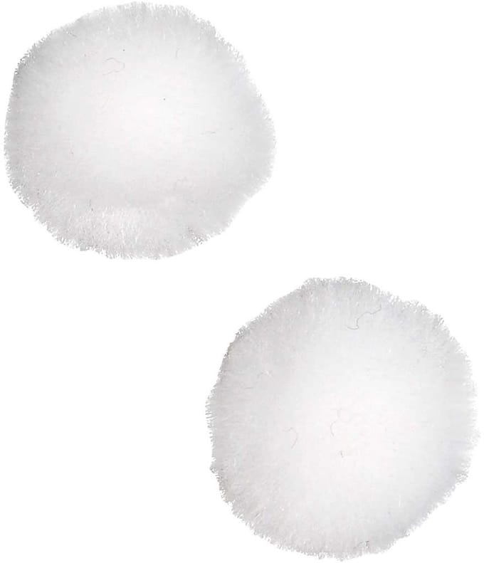 Pompons, d 20 mm, wit, 100 stuk/ 1 doos