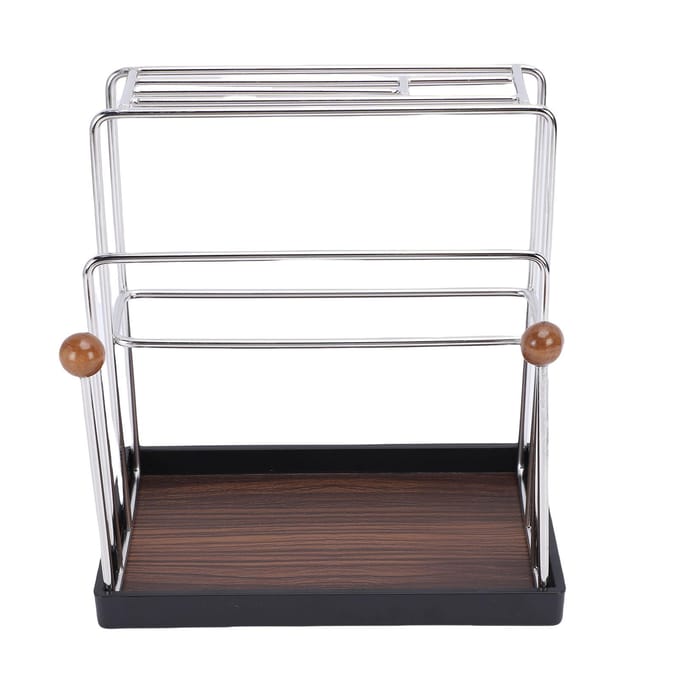 Support pour planche à découper   Support à ustensiles en acier inoxydable pour plan de travail de cuisine avec plateau égouttoir pour ciseaux éplucheurs trancheurs white