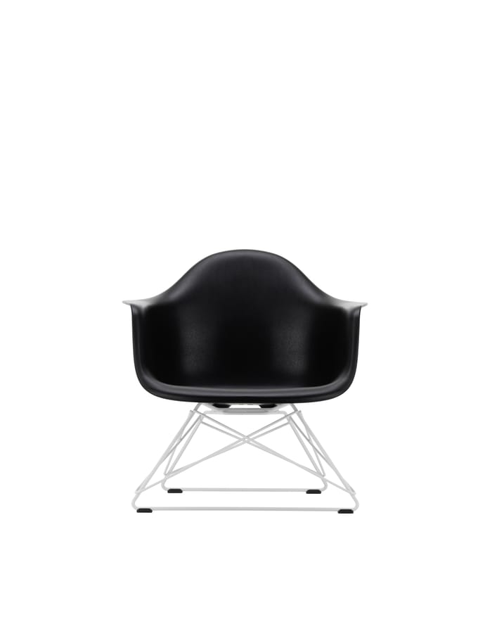 Vitra Eames Plastic Armchair LAR - diepzwart RE - wit - diepzwart RE