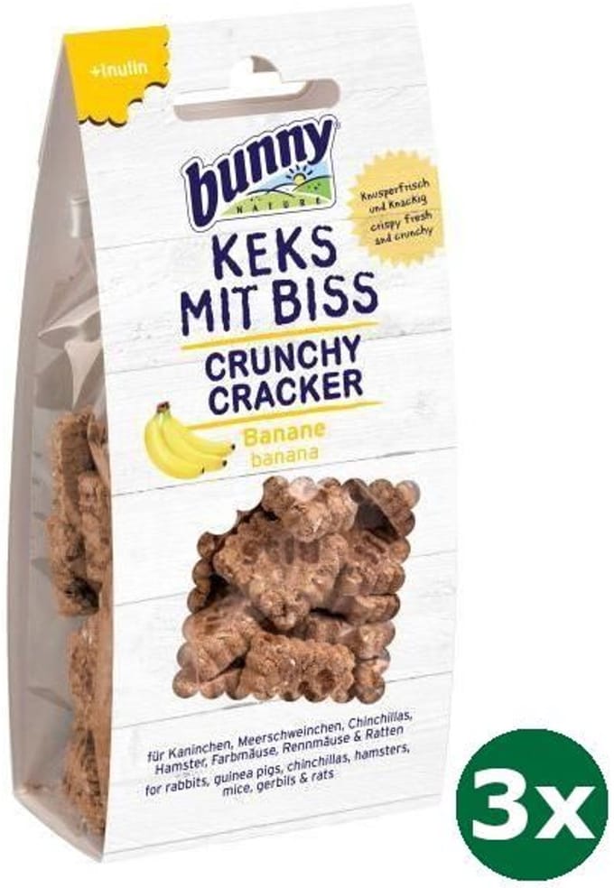 3x50 gr Bunny nature crunchy cracker banaan