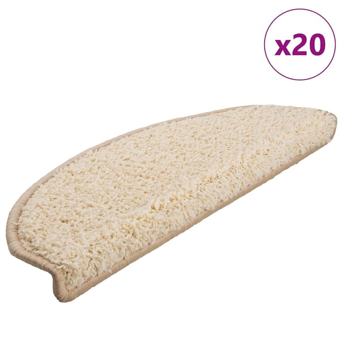 vidaXL - Trapmatten - 20 - st - 65x21x4 - cm - Crème - Halfrond - Groot