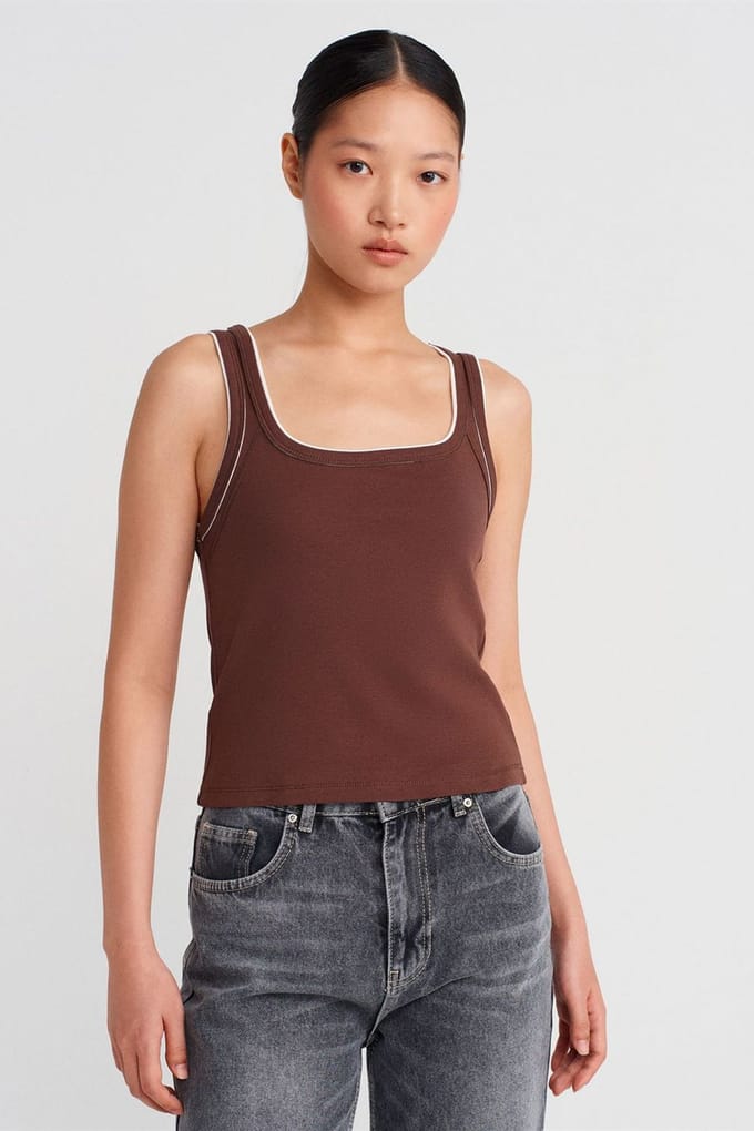 Dames Geribbelde Katoenen Camisole Blouse