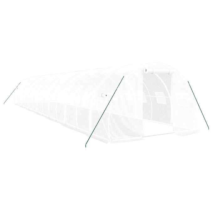 vidaXL - Tuinkas - met - stalen - frame - 42 - m² - 14x3x2 - m - wit