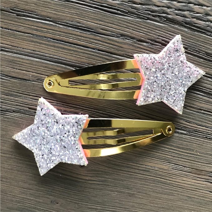 Haarspeldjes Glitter Sterretjes Zilver‎‎