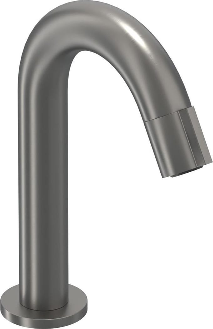 IVY Pact fonteinkraan met gebogen uitloop model S, geborsteld metal black PVD