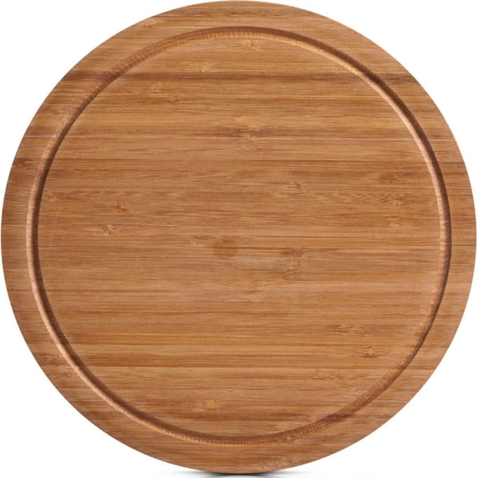 Zeller snijplank - met sap groef - bamboe hout - rond - Dia 25 cm - serveerplank