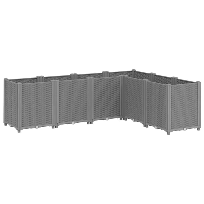 vidaXL - Plantenbak - 160x120x53 - cm - polypropeen - lichtgrijs