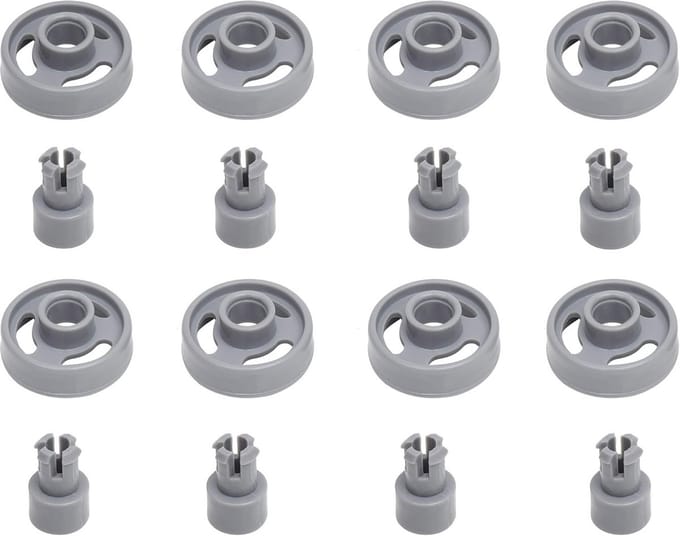 Vaatwasser Onderste Rek Wiel met Stud - Eenvoudige Installatie - Compatibel met Veel Vaatwassers - Pack van 8
