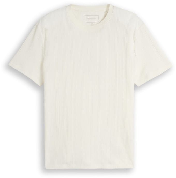 Tom Tailor Denim - T-shirt met wafelstructuur - Maat XXL - Wool White