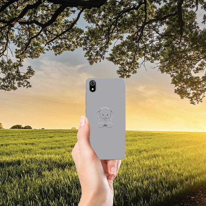 Xiaomi Redmi 7A Telefoonhoesje met Naam Grijs Baby Olifant