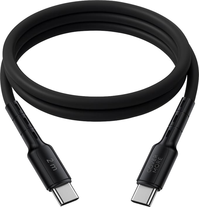 Usb C kabel - Usb C naar usb C - 2 meter - Snellader - Oplaadkabel - Datakabel - 1m - Sterk - Flexibel - Zwart
