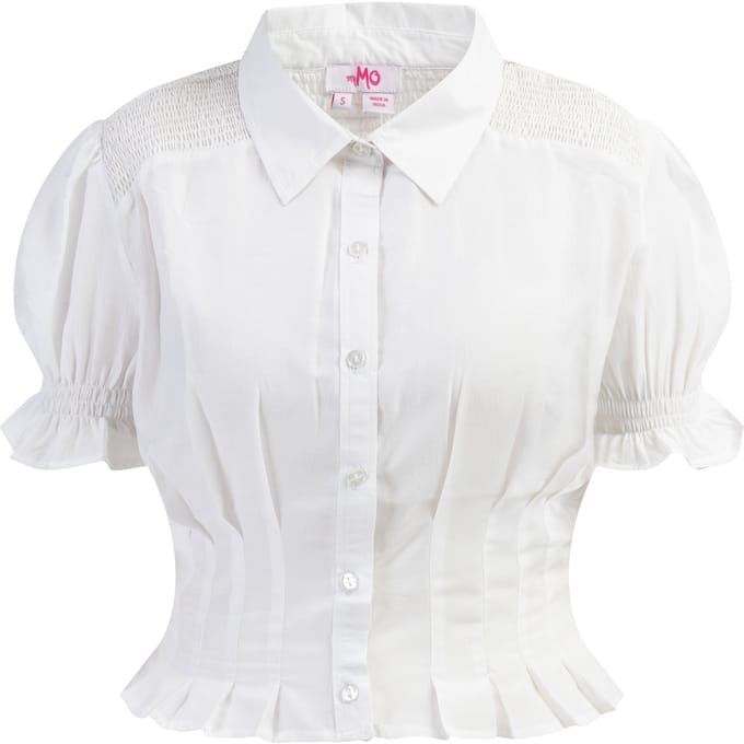 Mymo blouse met korte mouwen Dames wit